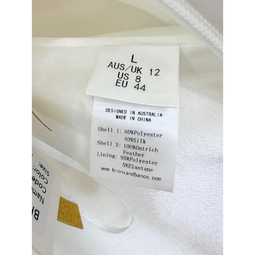 NWT Bronx and Banco Fiora Feather-Trimmed Strapless Mini Dress $950 - Size US 8 - Picture 13 of 13